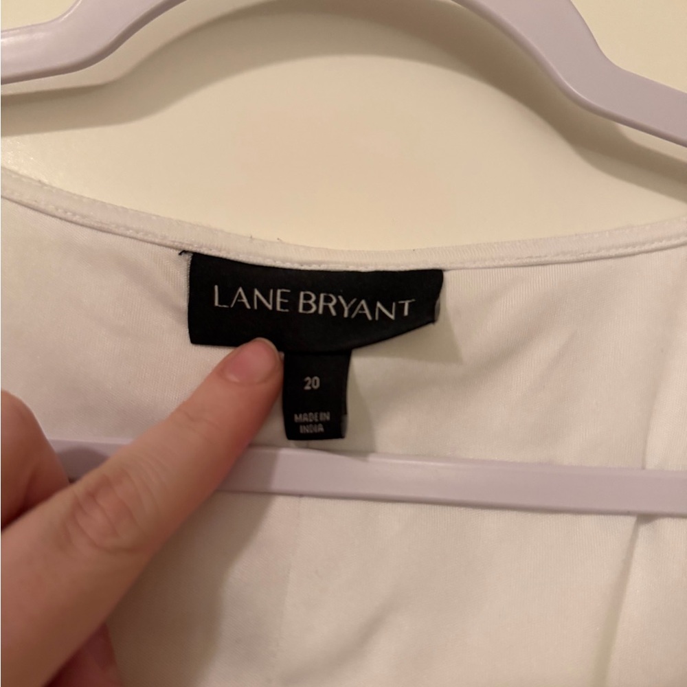Lane Bryant White Embroidered Blouse with Multicolor Embroidery - Picture 2 of 2